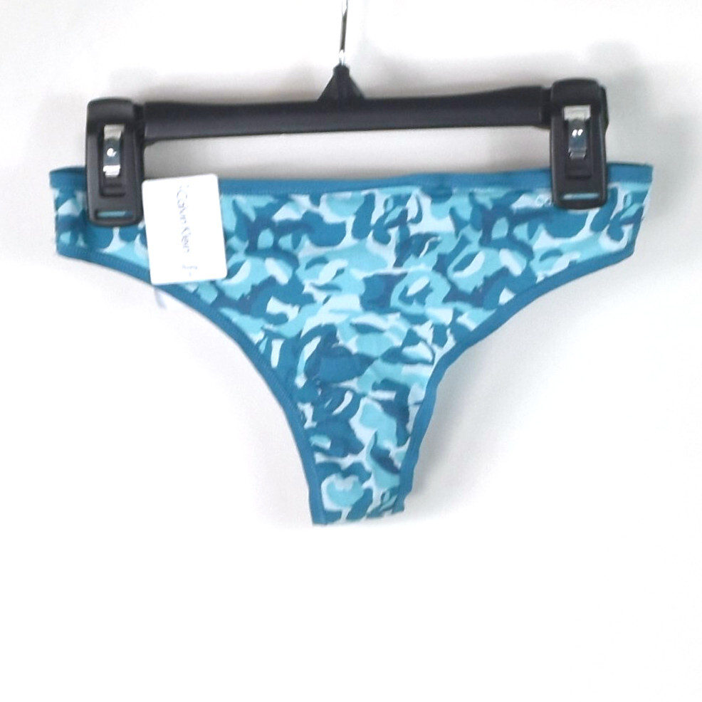 Calvin Klein Womens Form Cotton Thong Blues & Green Choose Size New Panty QD3643