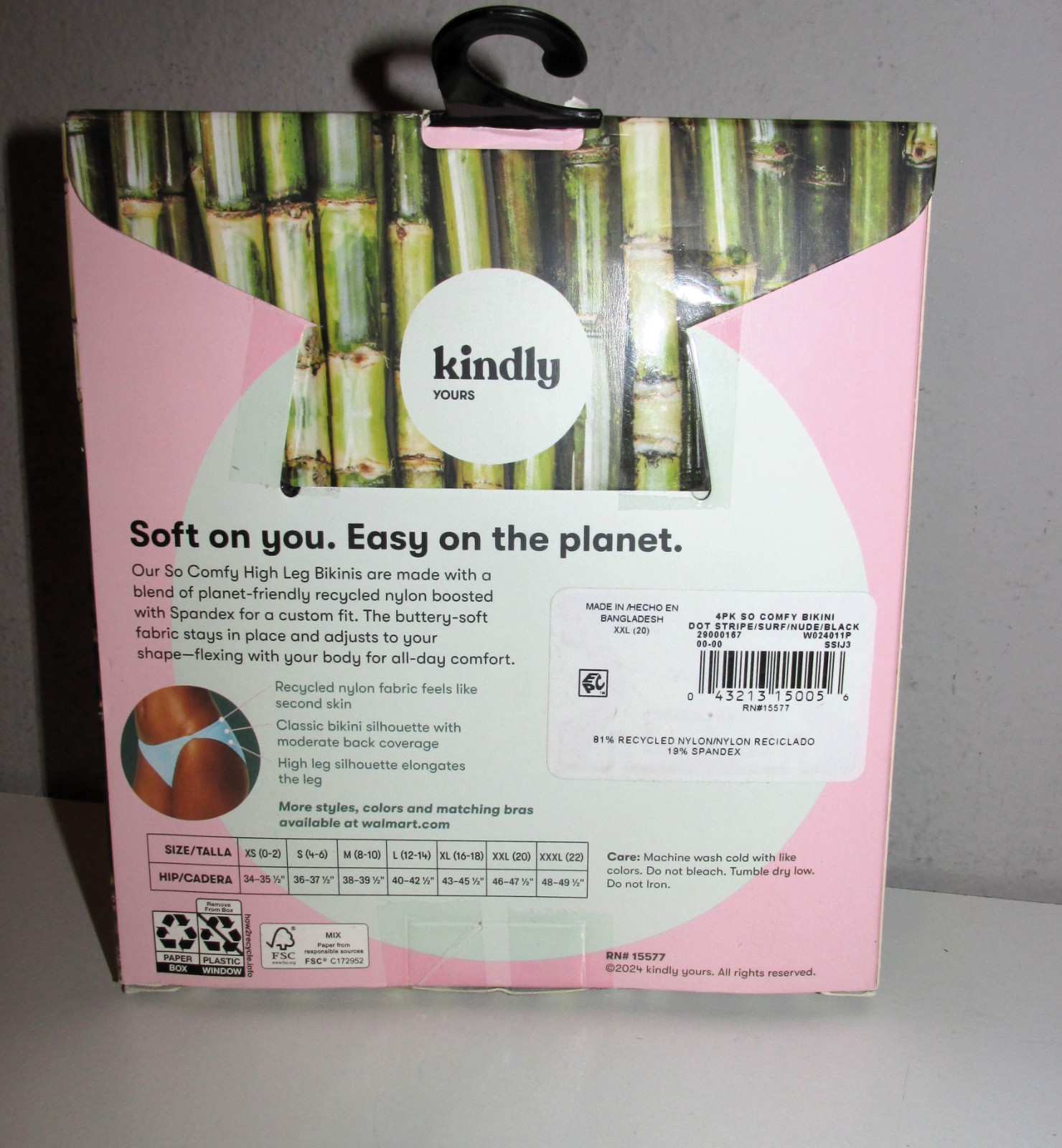 Kindly Yours 4 PACK High Leg SOFT Bikini Panties (Size 2XL/20) BRAND NEW W TAGS