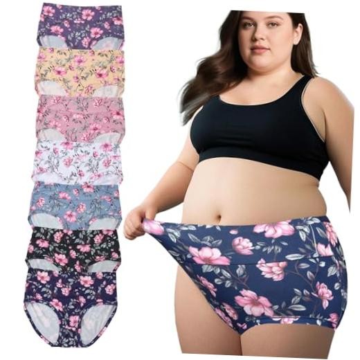 Womens Underwear Plus Size Panties XL-5XL Ladies Briefs Mid 3X-Large 7 Pack