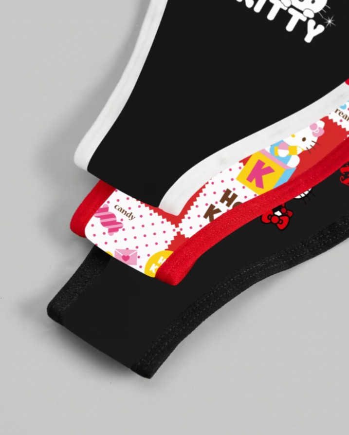 Sanrio Hello Kitty Pink Cute Cartoon Kawaii G-String Thong Panties – 3 pack XL