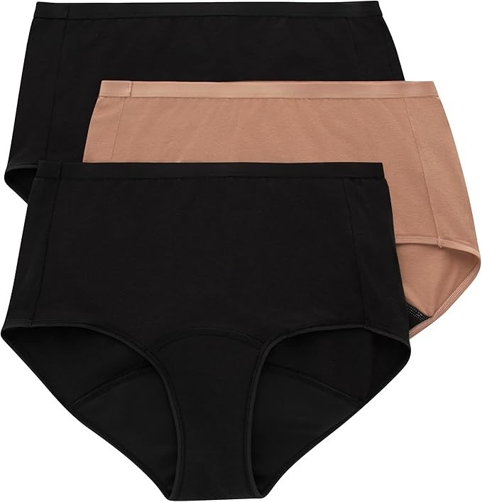 Hanes Women’s Comfort, Period. Underwear, Bikini Period Underwear, 3-pack