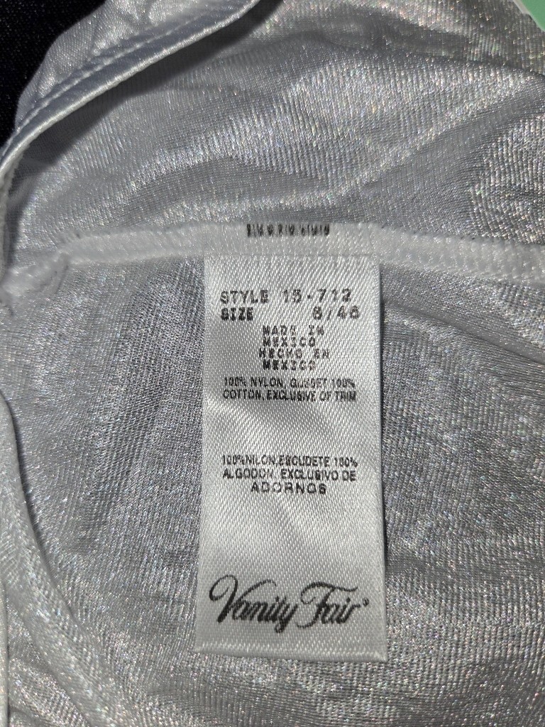 NWT VTG Vanity Fair Panties 8 White Silky Satin Nylon Semi Sheer 15712 Granny F9