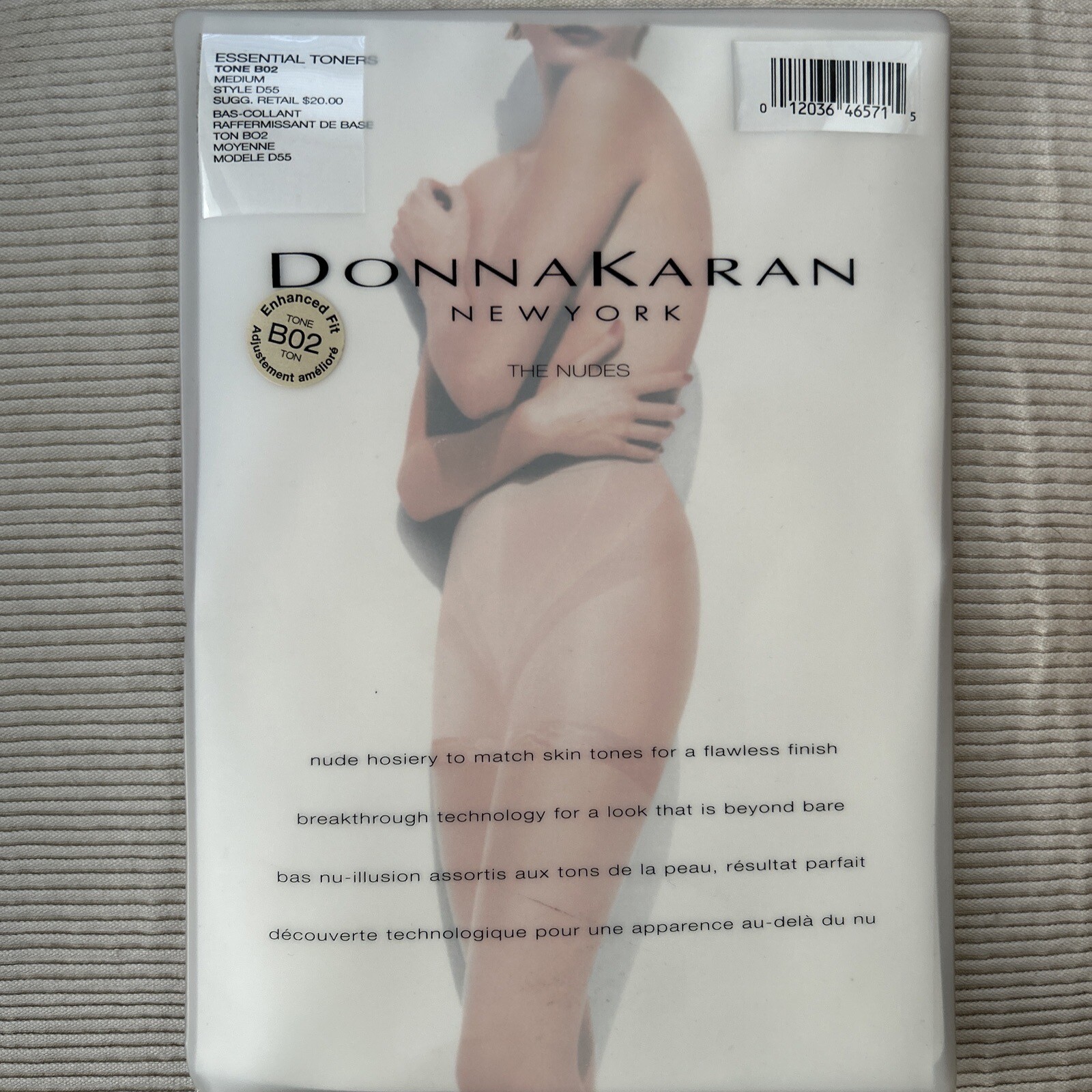DonnaKaran Nude Bass Collant Raffermissant Tone BO2 Moyenne Modele D55 Sz M