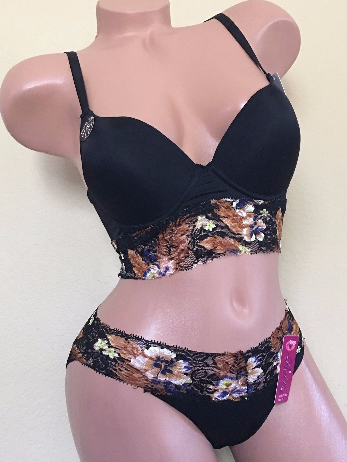 4 BRAS PANTIES ULTIMATE PUSH-UP LACE BUSTIER Crop BRALETTE 6 hooks 1866 32B-40C