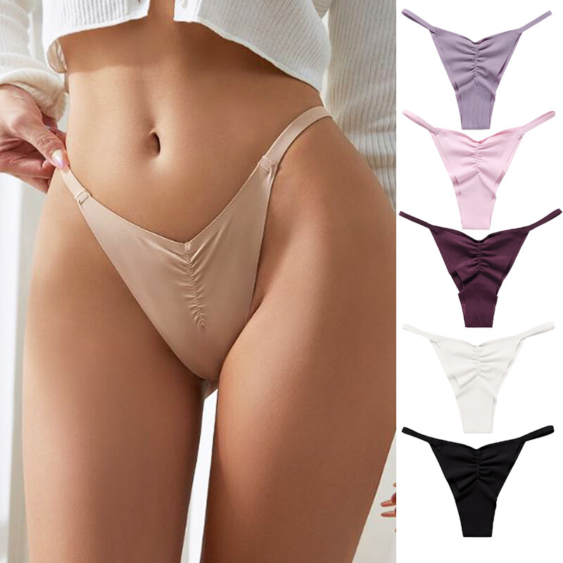 6 Pack Lot Sexy Womens Seamless Panties Thong G string High Leg Bikini Lingeries
