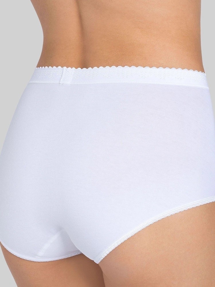Sloggi Control Maxi Briefs White Size 22 X 2 Pairs Cotton Shaping 10005203 New