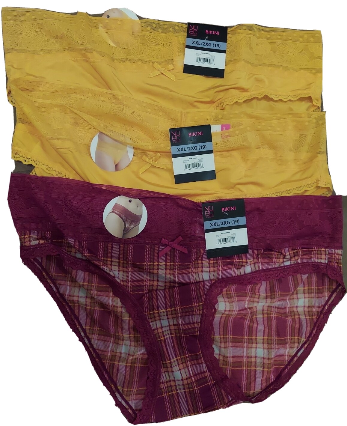 NOBO No Boundaries Bikini Panties/Underwear Size XS~Small~Med~Large~XL~2XL~3XL
