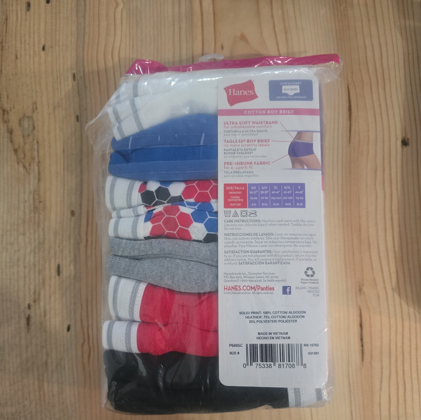 Hanes Underwear Panties Boyshorts Womens Size 8 Tagless Comfort Cotton 6 Pair