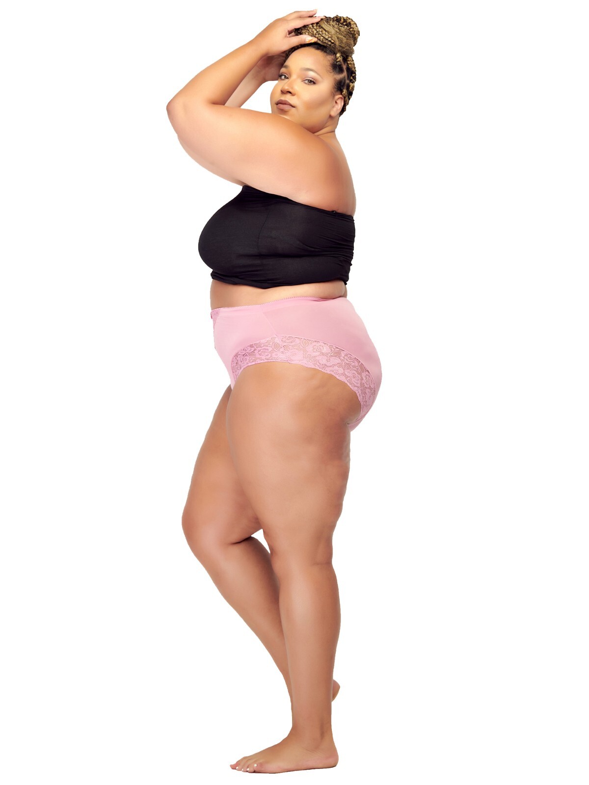 Barbra 5 Pack Plus Size Womens Light Control Full Coverage Lace Briefs Panties
