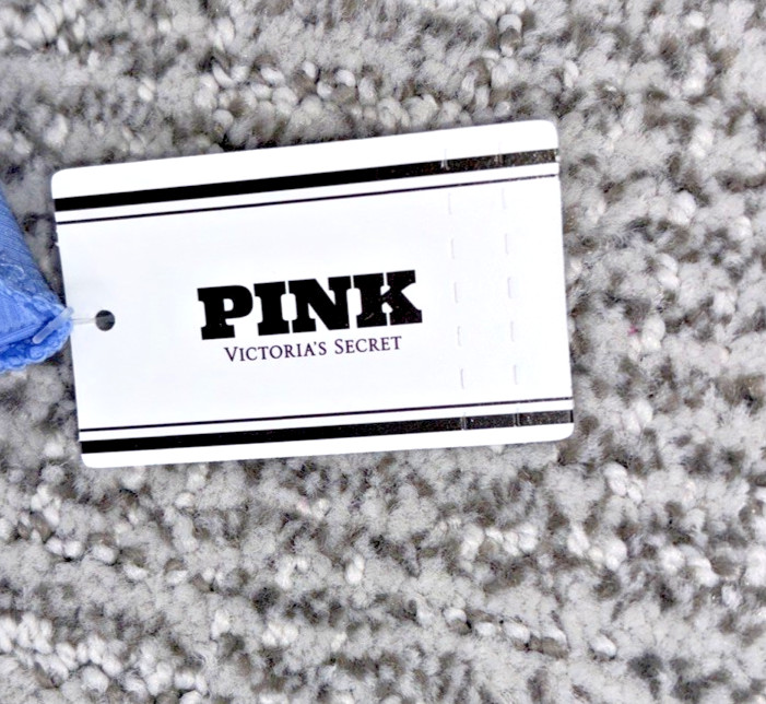 Victoria’s Secret PINK NWT Medium Blue No Show Thong Panty Logo Sexy Cute Soft