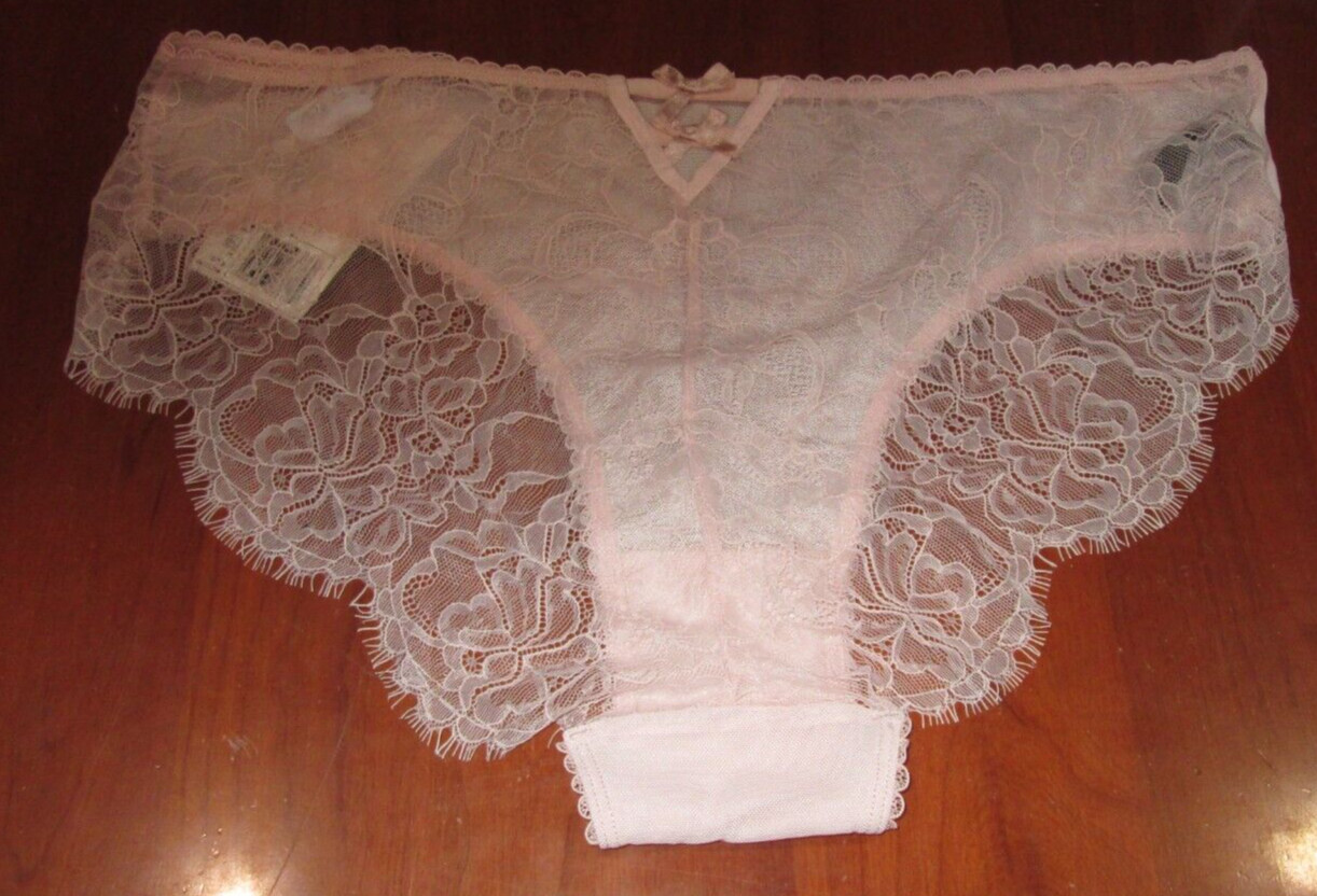 NWT Smart & Sexy Curvy Blush Rose High Rise Lace Bikini Womens 9 Fringe 30902