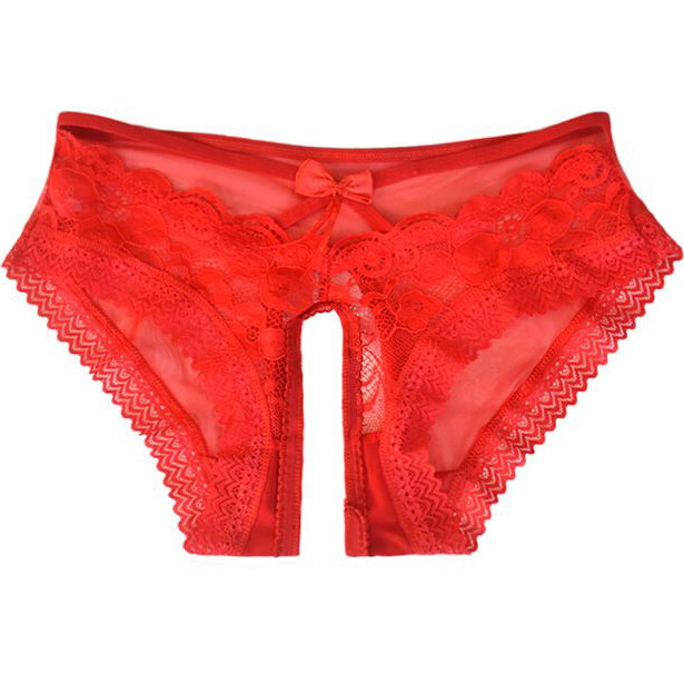 Sexy Womens Crotchles Panties Lace Sheer See Through Briefs Underwear Lingeries