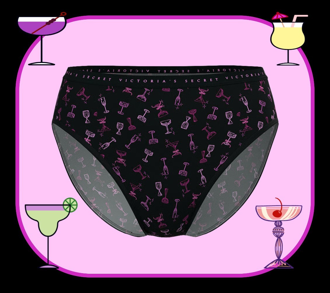 XS S M L XL XXL Black Pink Cocktail Victorias Secret HighLeg Waist Brief Pantie