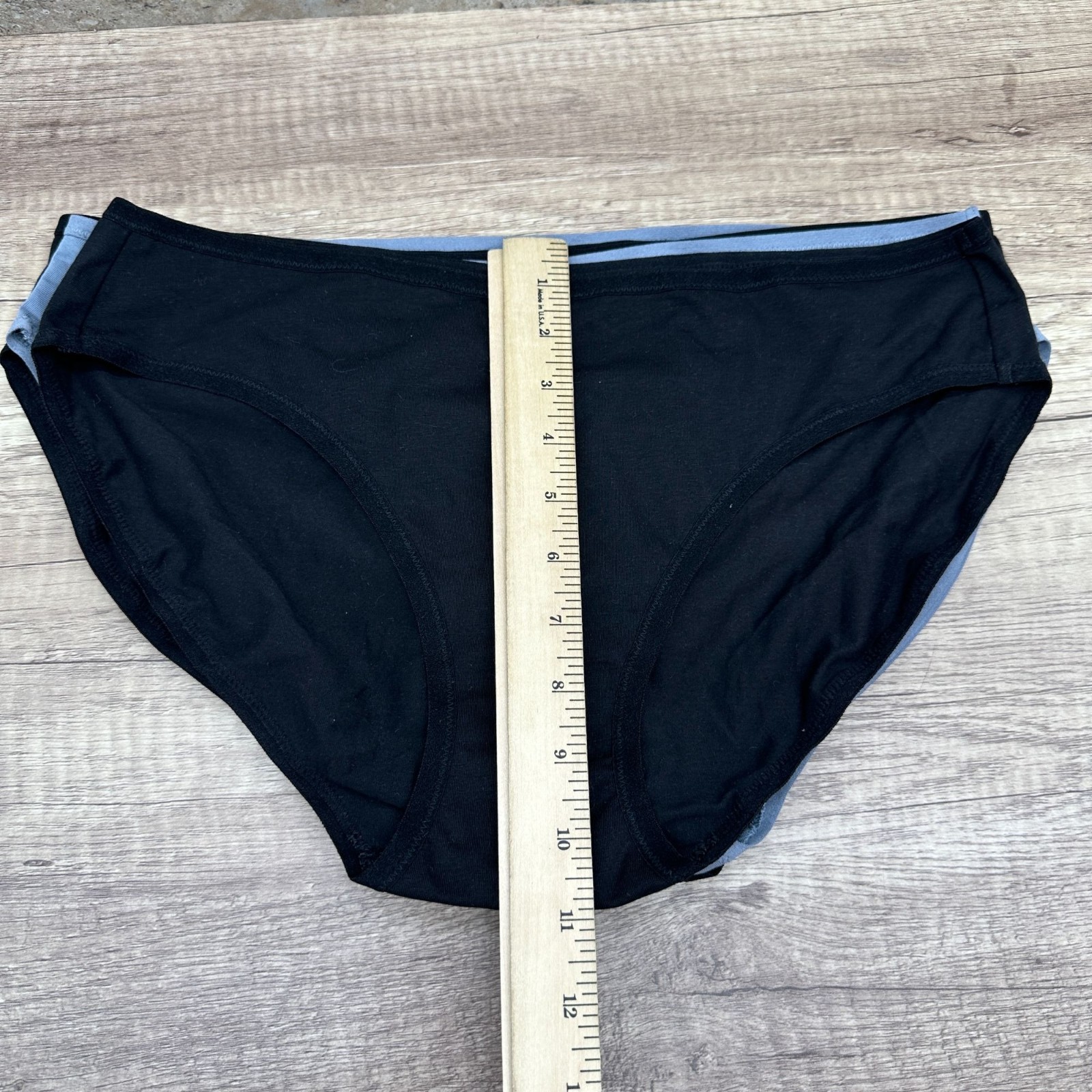 Pact Womens Bikini Panties Organic Cotton 4 Pack XL Black Blue Solid Underwear