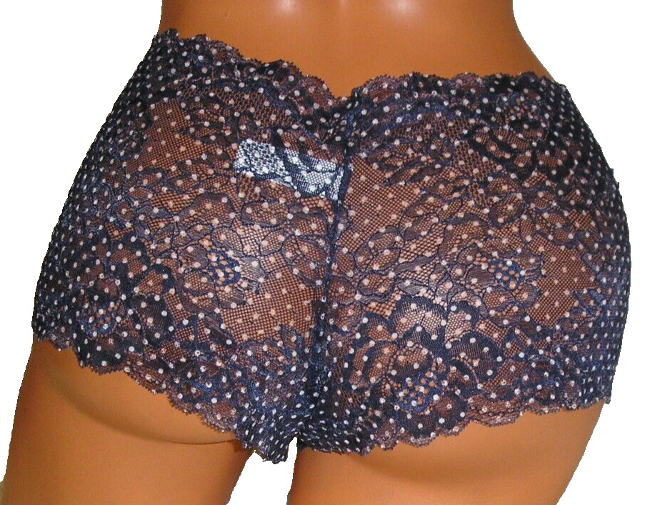 Panties Lingerie Maidenform Polka Dot Lace Cheekier Boyshorts Sz 8 XL Adult Gift