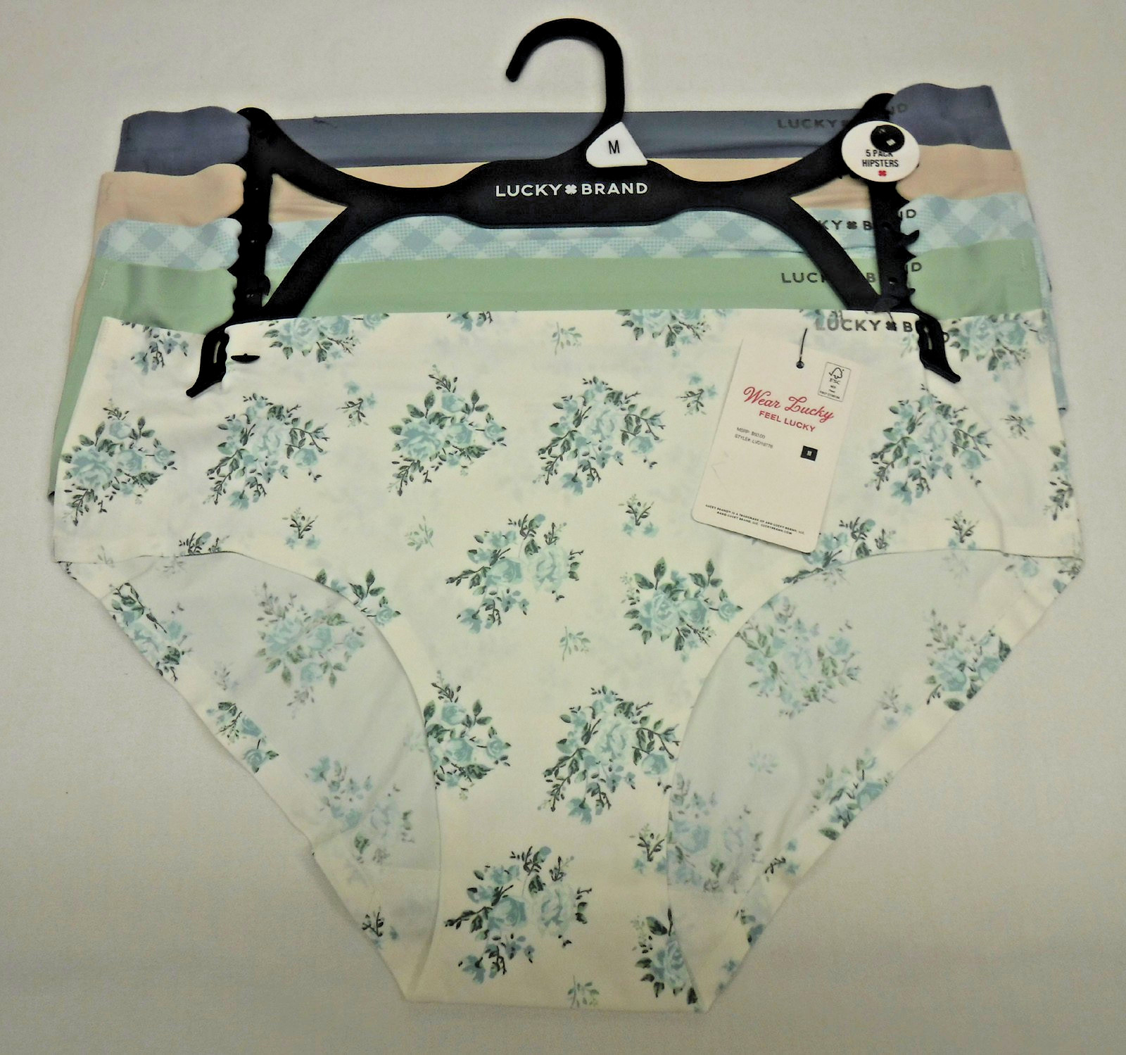 NEW with Tags 5 pairs LUCKY BRAND Hipsters Panties Underwear, Women size Medium