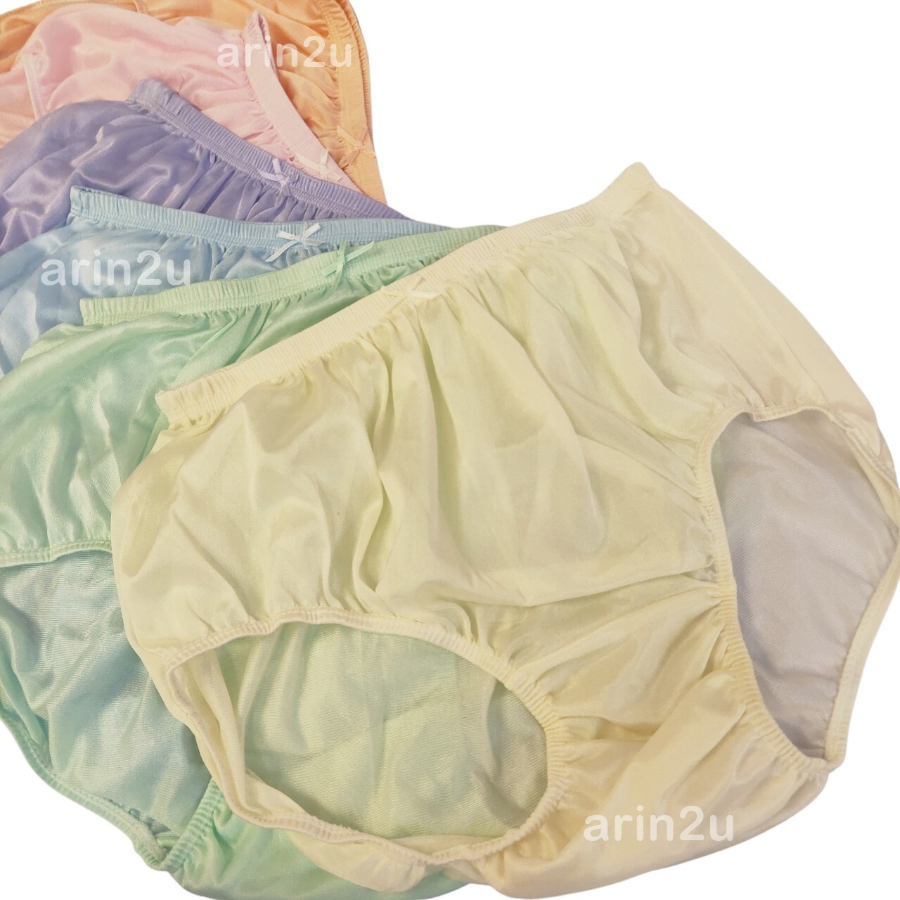 x6 Plus Size 2XL Silky Nylon Underwear Sheer Transparent Panties Briefs Lightwei