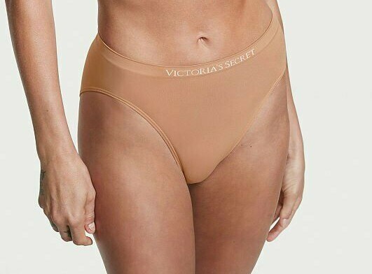 M Beige SEAMLESS NO SHOW FULL COVER Victorias Secret High-Leg Waist Brief Panty