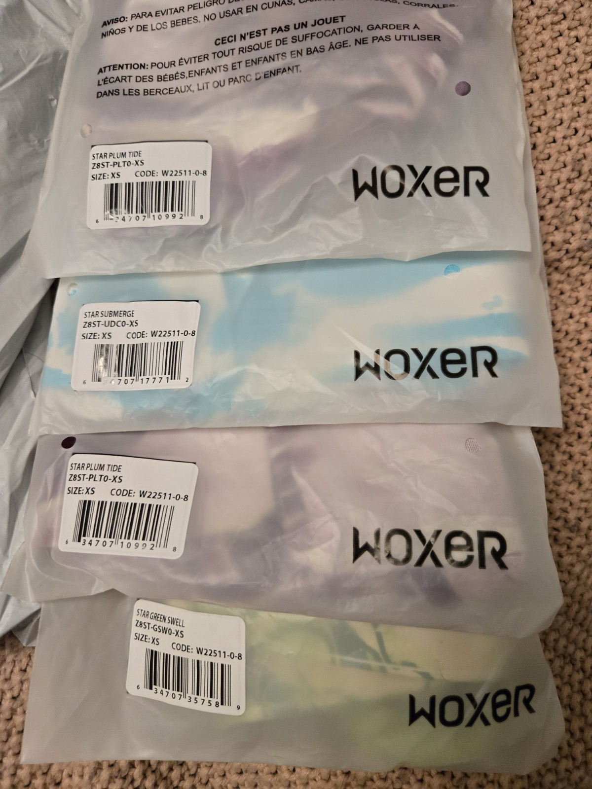 NEW Woxer Star Tie Dye Boxers Size Xs