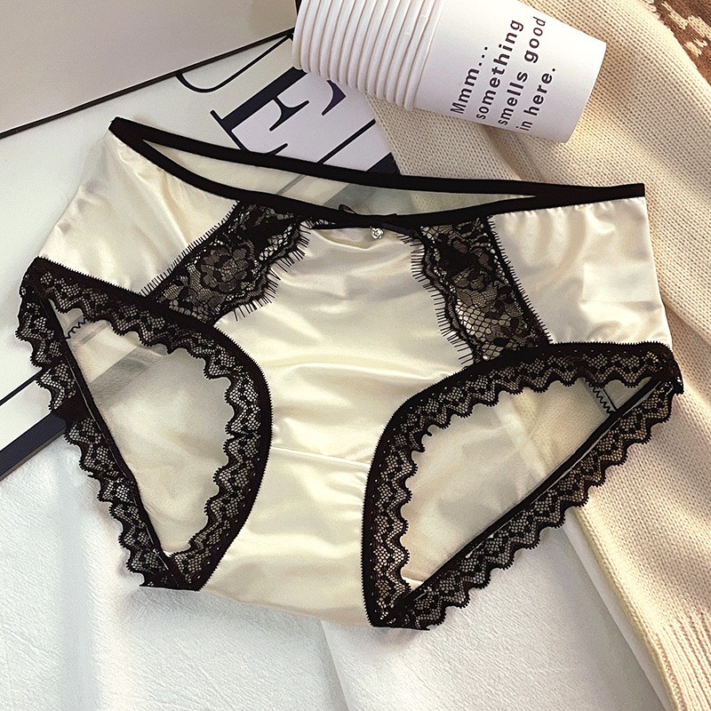 5 Pack Lot Sexy Womens Satin Panties Underwear Lace See Through Lingeries Brief