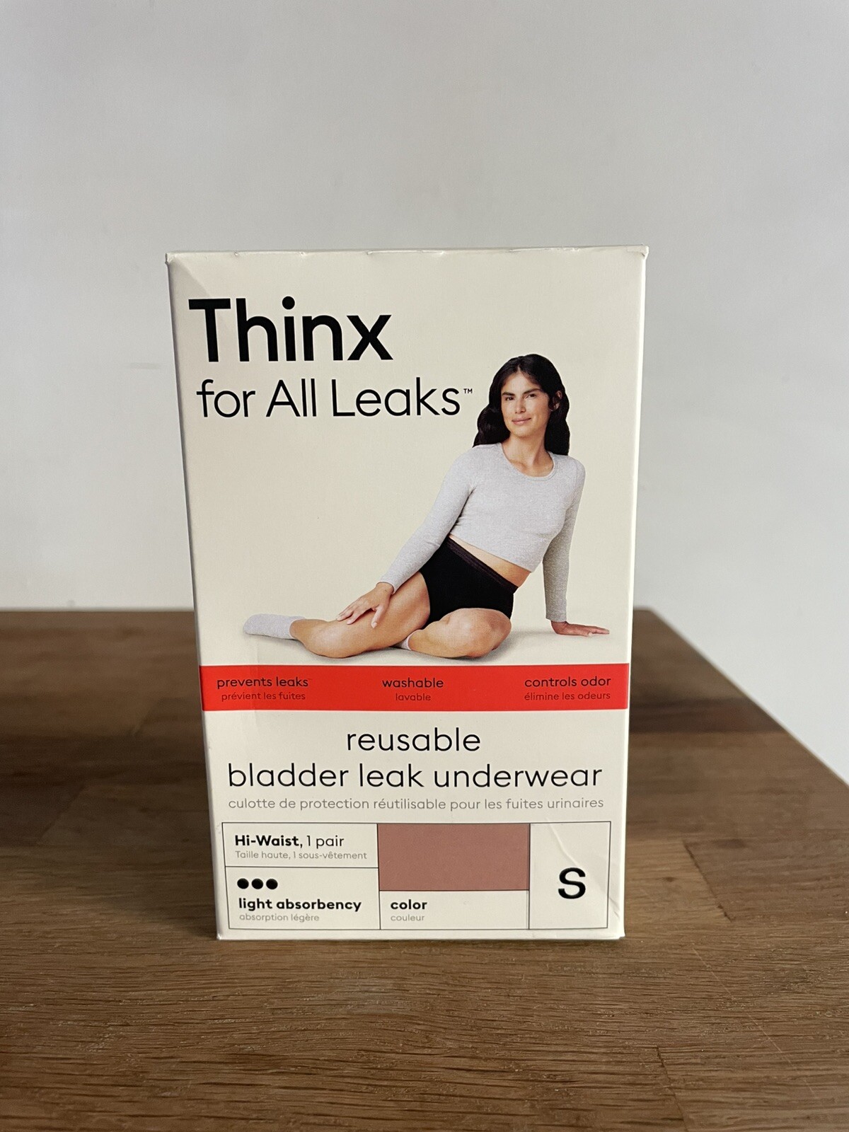 Thinx Leaks Underwear Reusable Bladder Leak, Hi-Waist, Light Absorbency SMALL