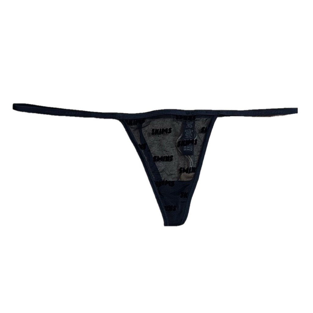 NWT SKIMS 3X G String Velour Logo Onyx Black & Cotton Lavendar 2 Pack Bundle