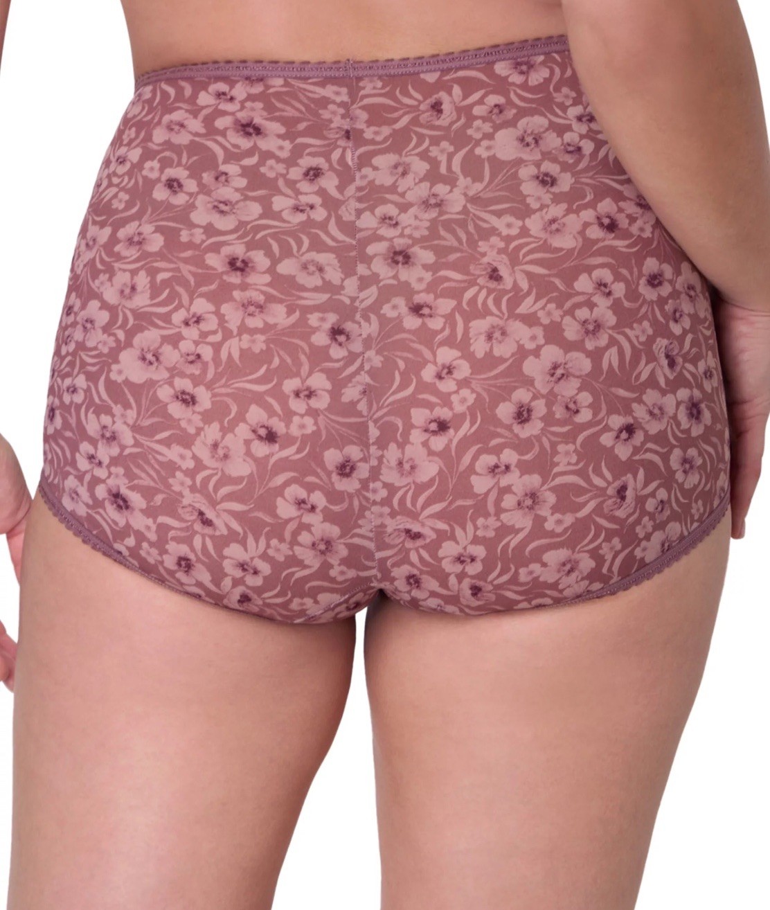 BALI Womens Size L 7 SKIMP SKAMP Brief 2633 Panty Bloom Floral Purple High Waist