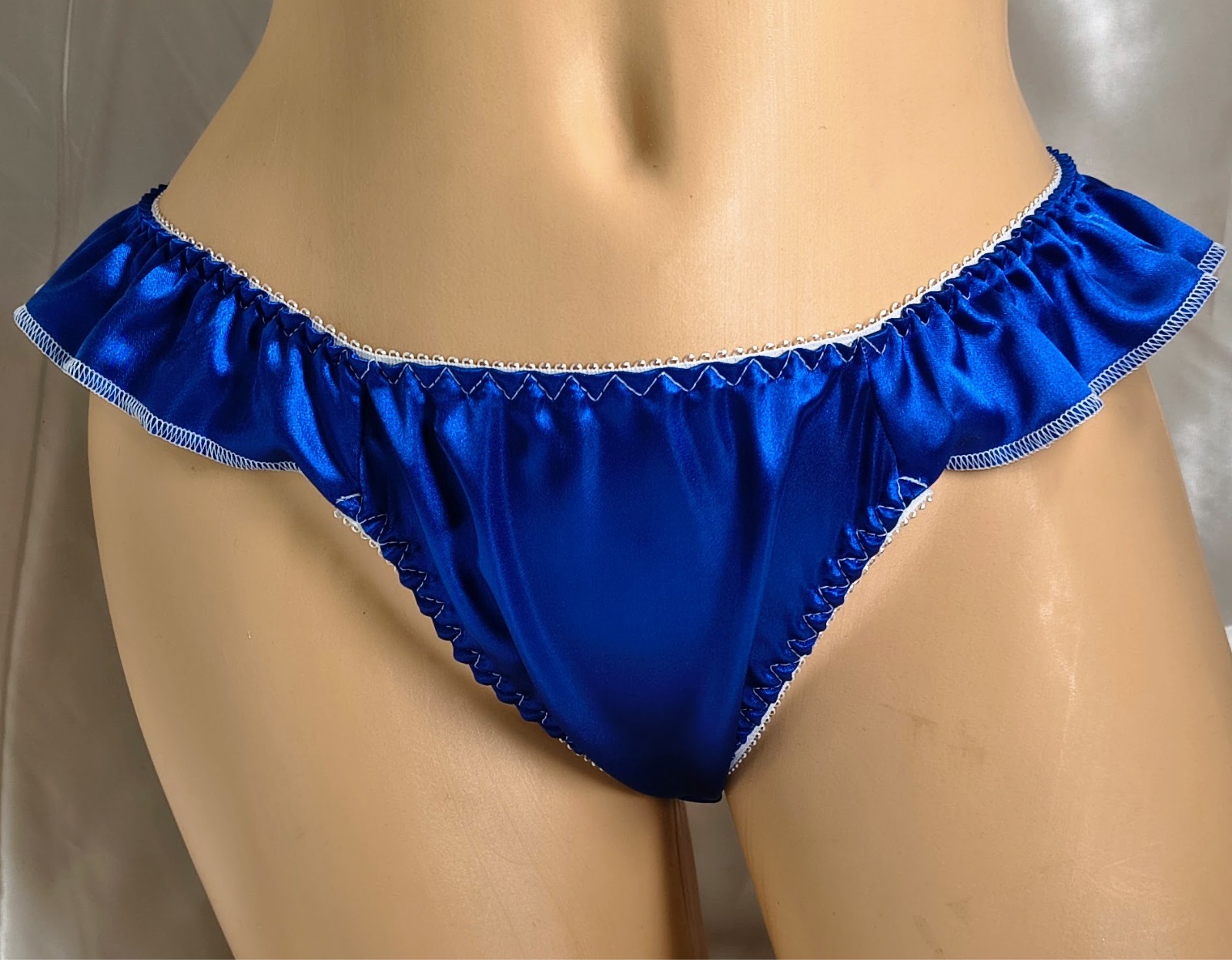 Sapphire Tide Satin Flutter Thong Panties *LIMITED EDITION*
