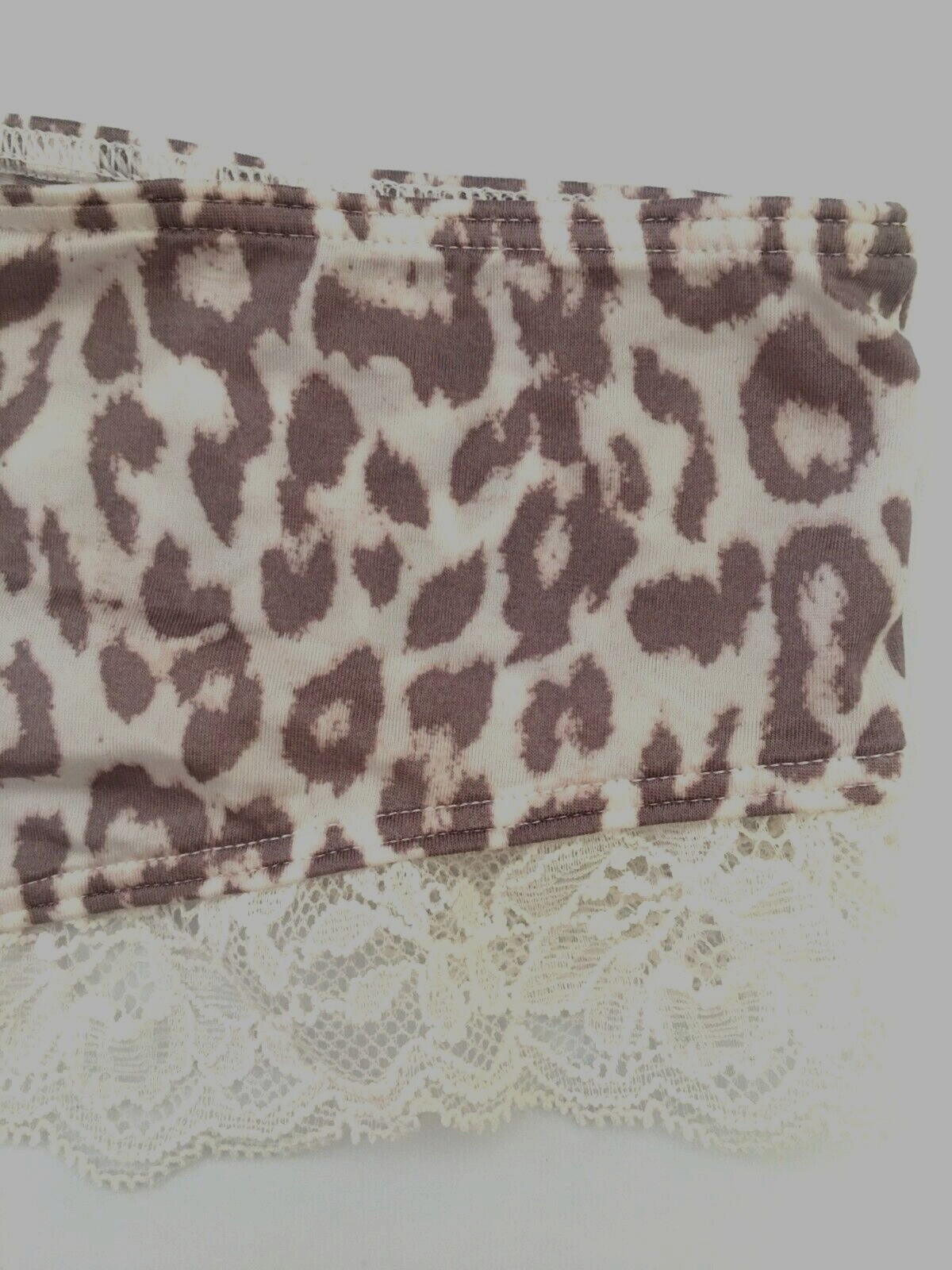 Victorias Secret Very Sexy Gray Animal Print Micro Lace Inset Cheeky Panties XS