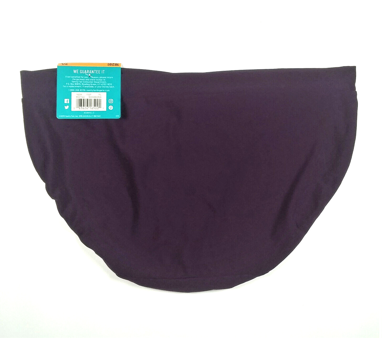 Vanity Fair Bikini Panties 7 / L Beyond Comfort Violet Bright White 2 Pair NEW
