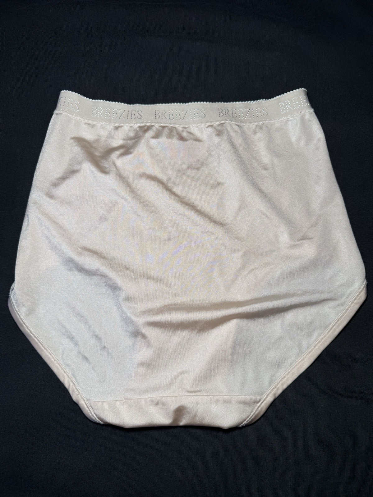 Vintage Breezies SIGNATURE BAND SECOND SKIN SATIN HI LEG BRIEF SILKY PANTY Small