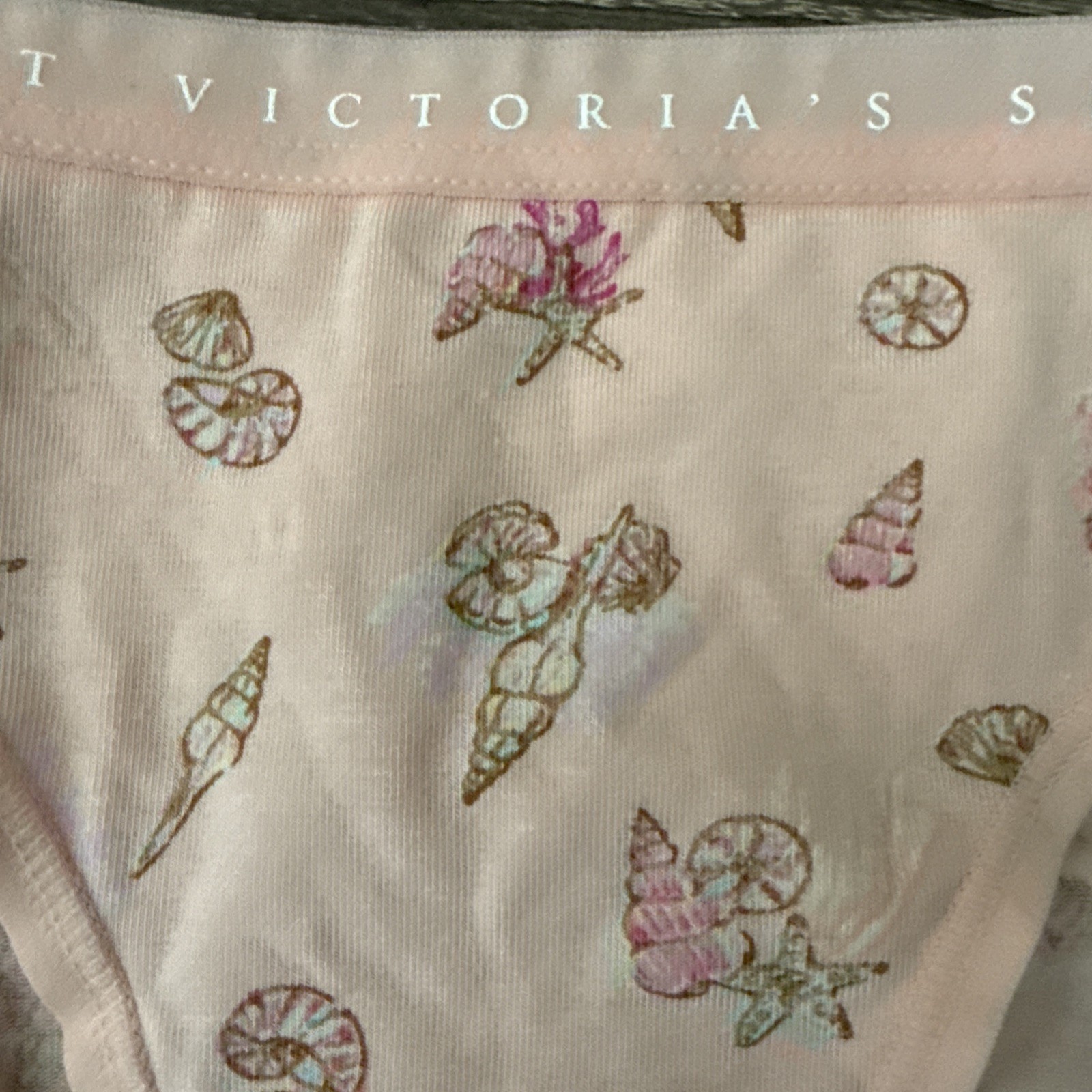 Victoria’s Secret Xs Peach, Seashells, Cotton Bikini Panties