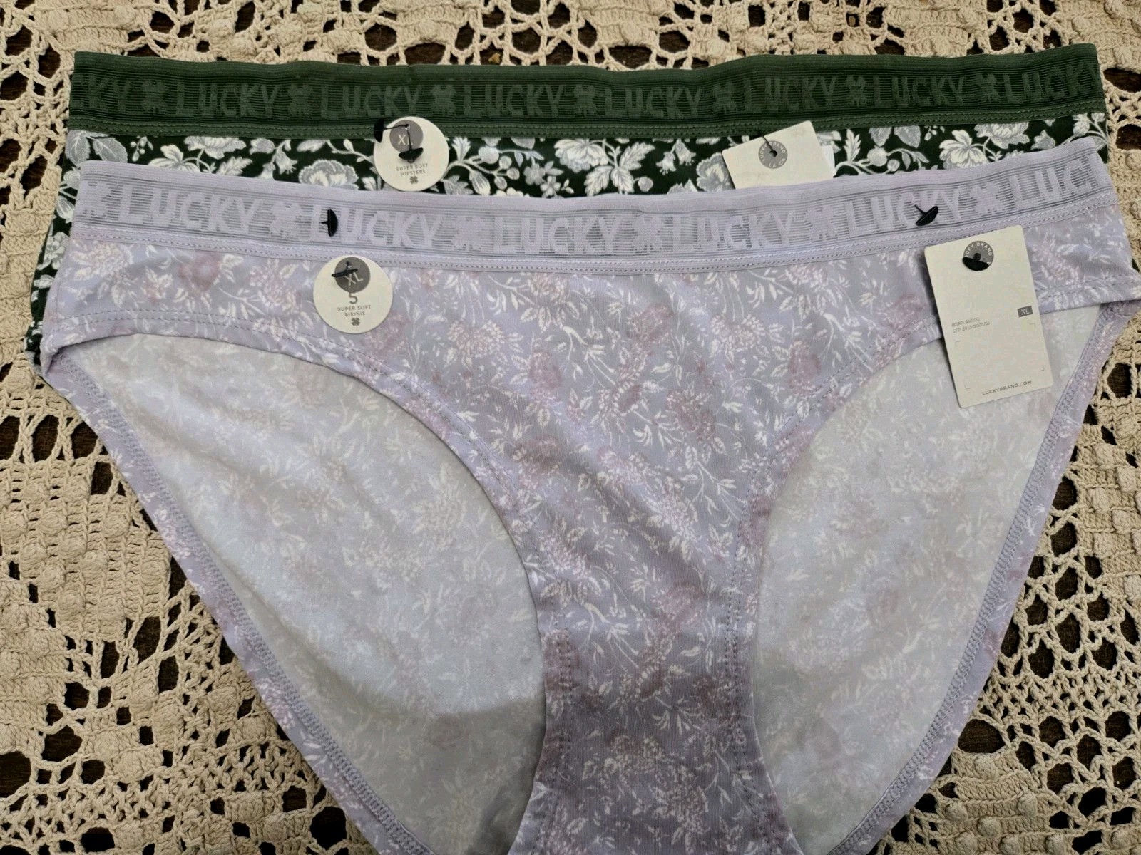 L/7 LUCKY BRAND Signature Logo SeXY Super Soft BIKINI /HIPSTER Panties nwt