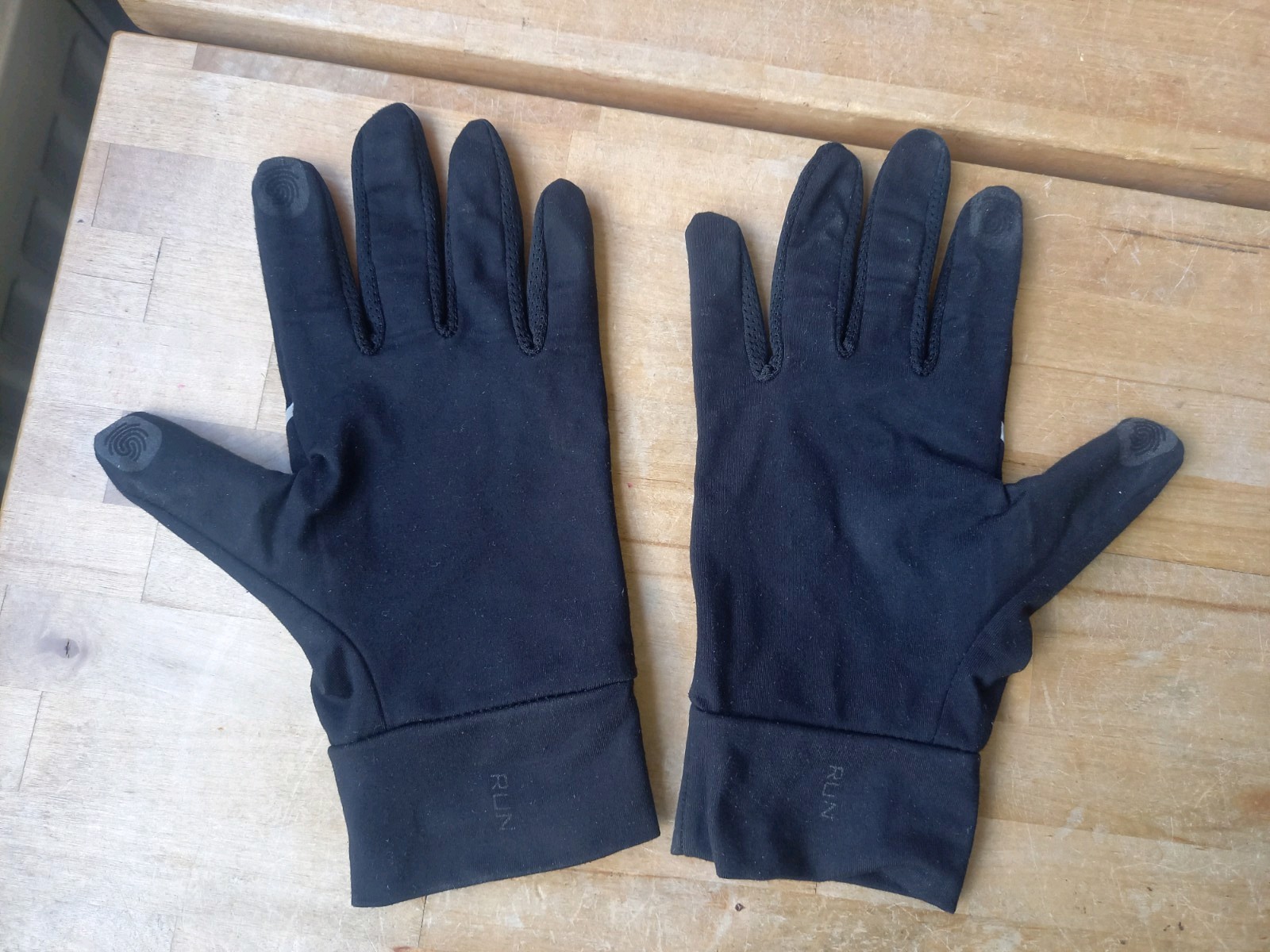 KARRIMOR Mens Run Black Gloves Lightweight Reflective Detailing size M/L VGC