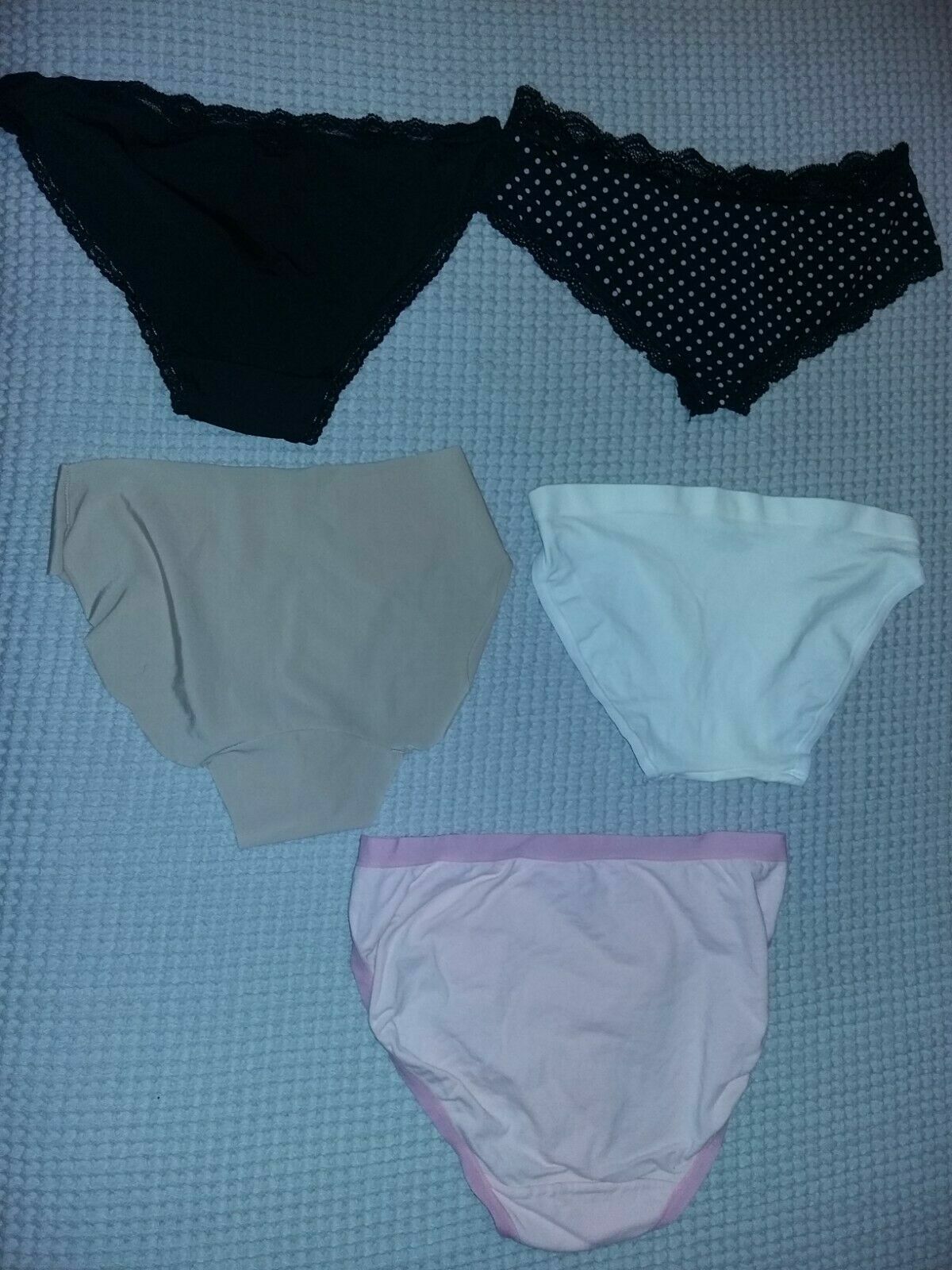 NEW Lot of 7 Panties Panty Underwear Set S/M pink white black nude polka dot