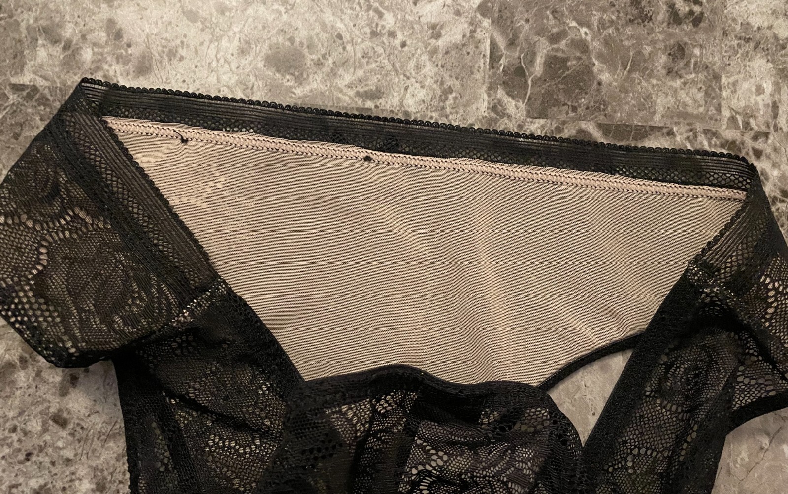 NWT DORINA SMALL BLACK FLORAL LACE MESH BOW BRAZILIAN CHEEKY PANTIES