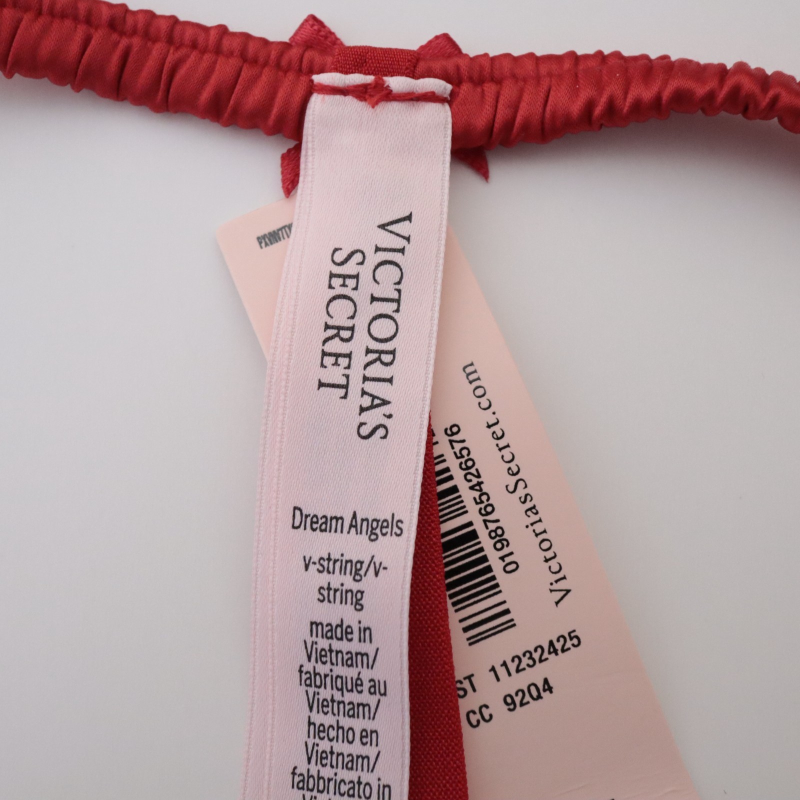 Victoria’s Secret Dream Angels Satin Bow Open Bottom V-String Thong Panty S M L