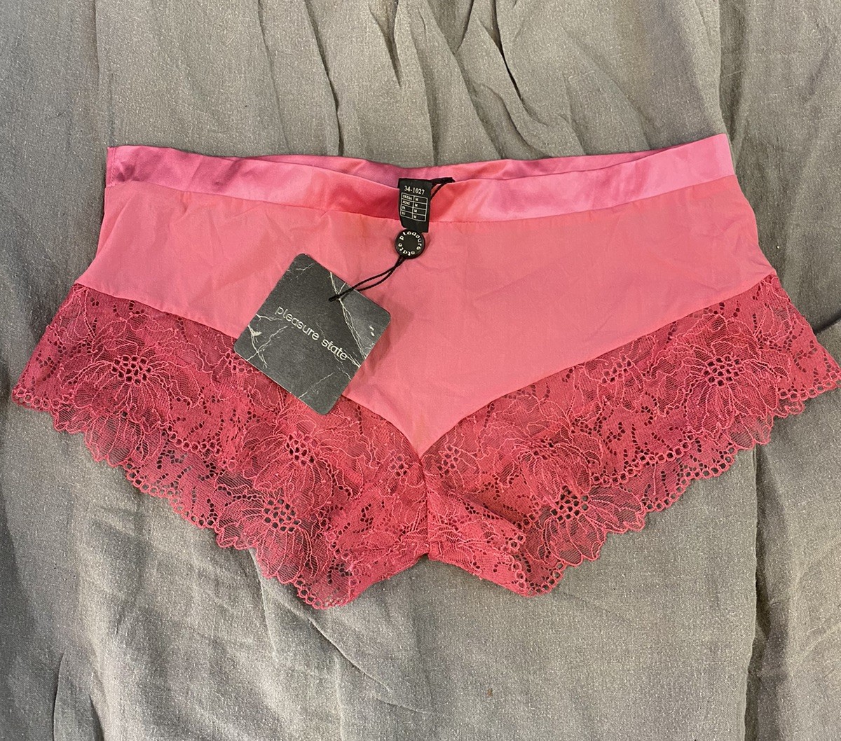 Vintage Pleasure State Ecstasies Culotte Briefs Boy shorts Sz M Knickers Pink