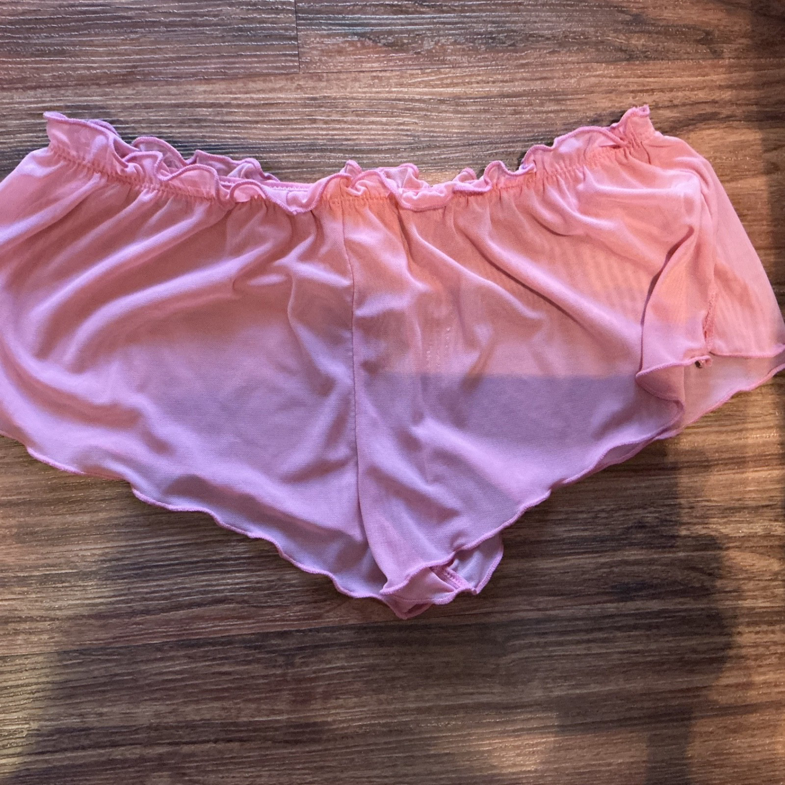 NWOT Hush Sheer Frilly Ruffled Chiffon Romantic Pantie M Bow Lolita