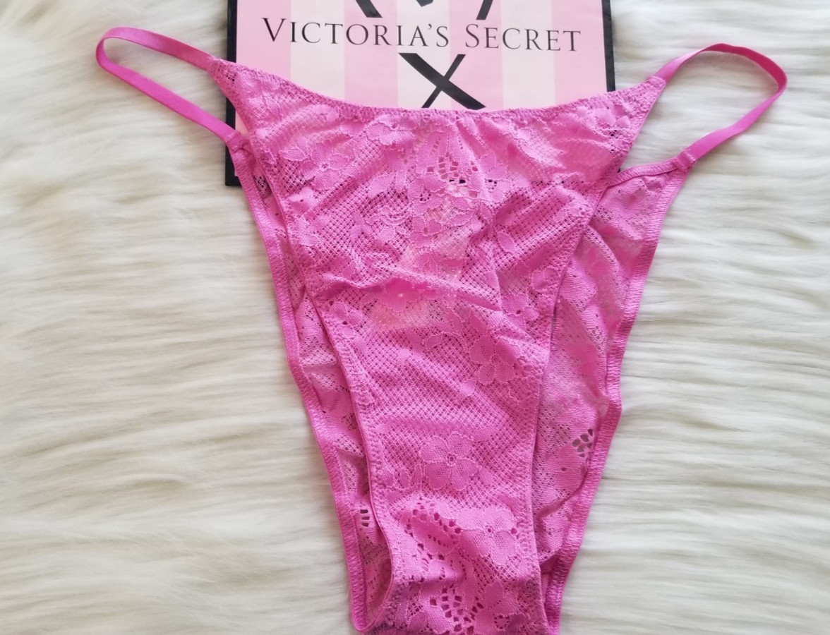 VICTORIA’S SECRET DREAM ANGELS RHINESTONE HEART STRING BRAZILIAN PANTY XL PINK