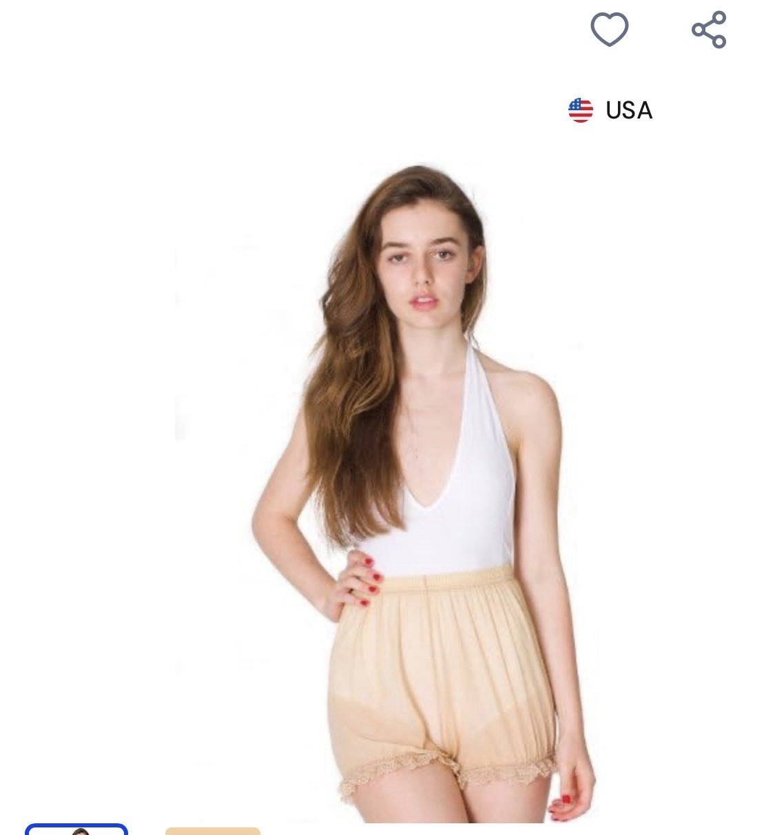 American Apparel Nylon Spandex Micro-Mesh Bloomer XS-S