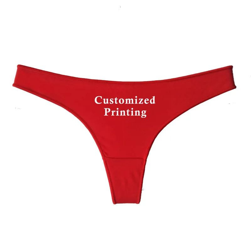 Personalised Penties Custom Printed Women Thong Soft Cotton Designer Underwear