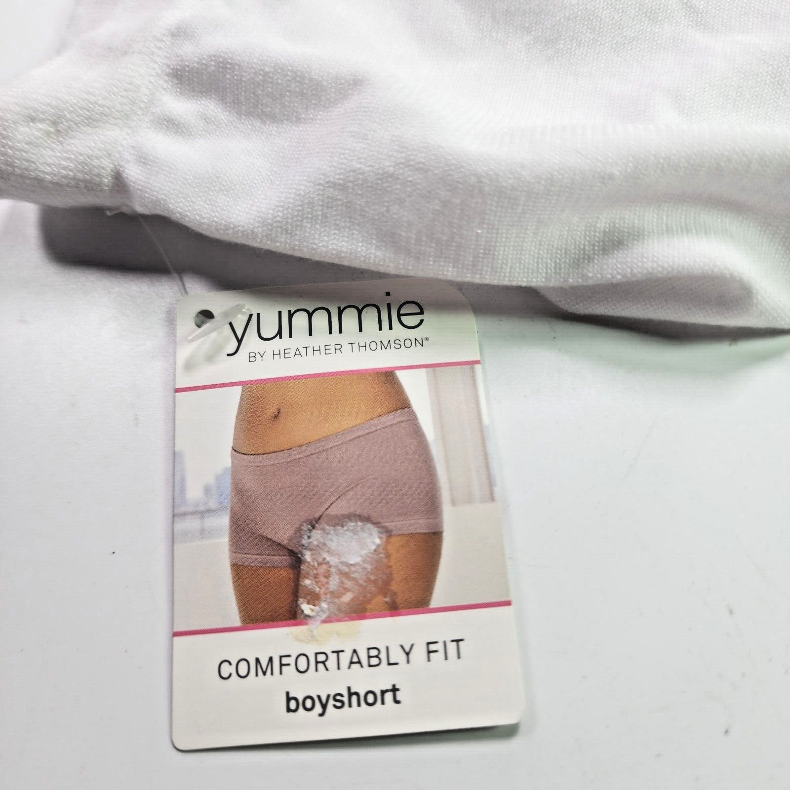 Yummie Women’s Hazel Boyshort Comfortably Fit One Size White