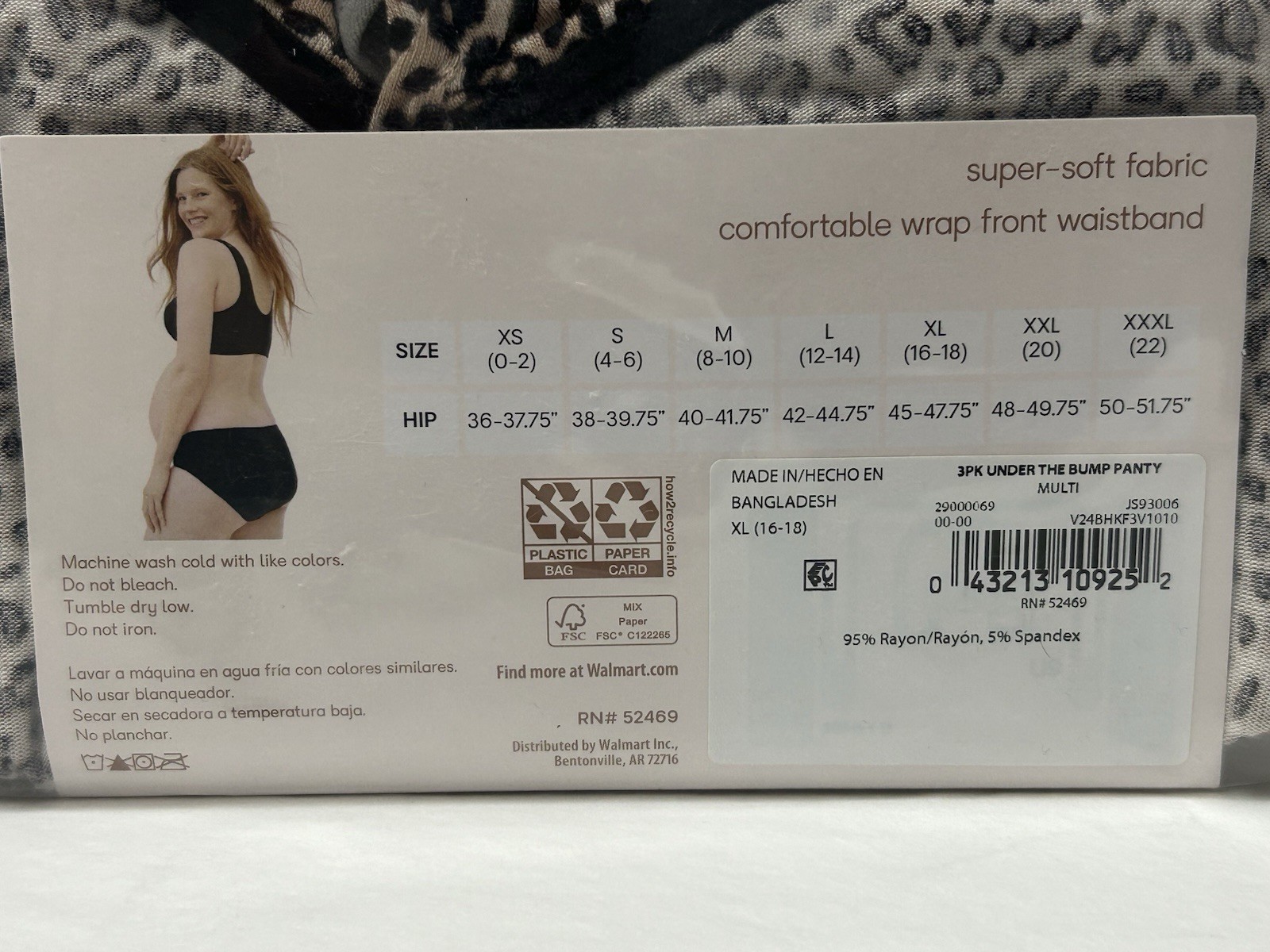 New JOYSPUN Maternity Under Belly Panty Underwear 3-Pair Size 16-18 XL (D1)