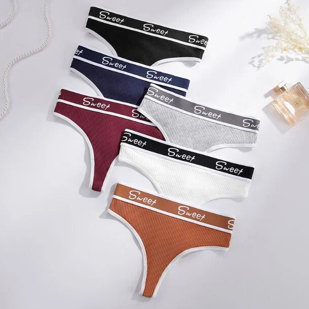 6 Packs Lot Women’s Cotton Panties Thongs G string Bikini Briefs Sexy Lingeries