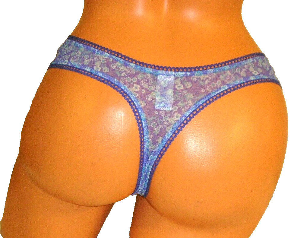 Panties Lingerie Arizona Body Blue Floral Thong Large Adult Gift