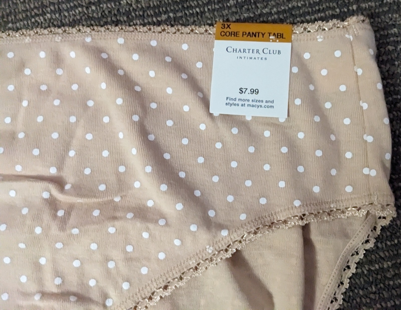 Women’s 3XL High Cut Cotton Brief Intimate Plus Panty Polka Dot Panties New