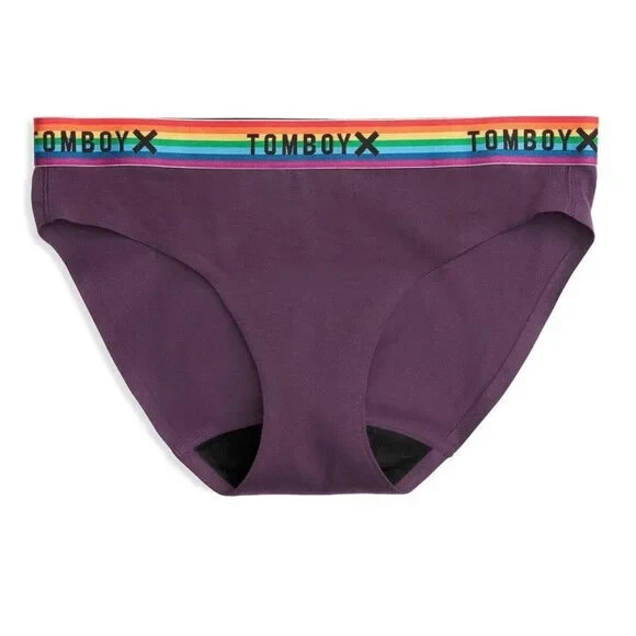 TomboyX First Line Leakproof Bikini LC Plum Rainbow 4X NWT