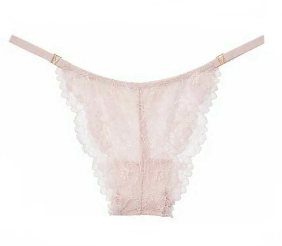 NEW Victorias Secret VERY SEXY Lace VS Logo Hardware Brazilian Panty XL