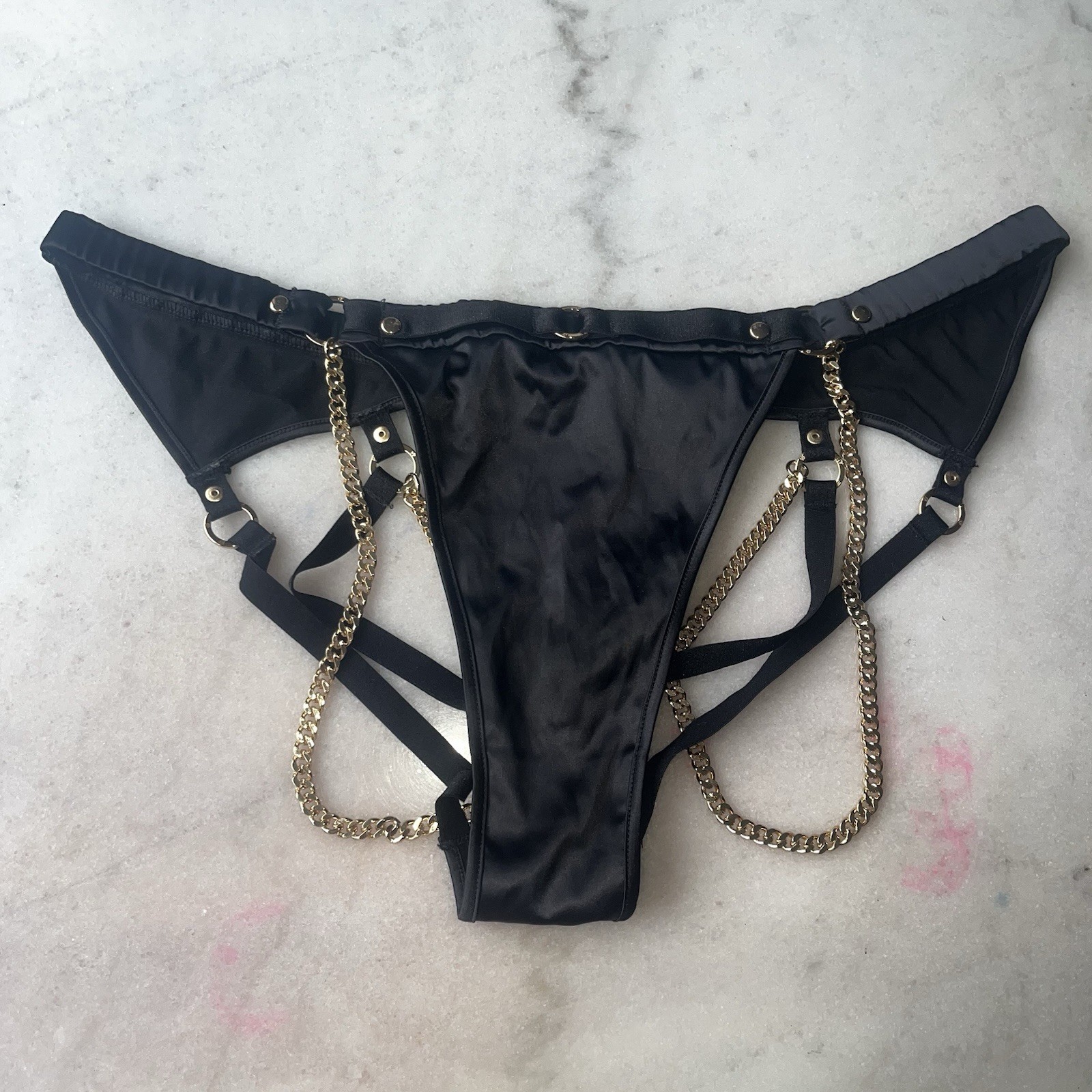Honey Birdette Karina Gold Chain Brief Size XL